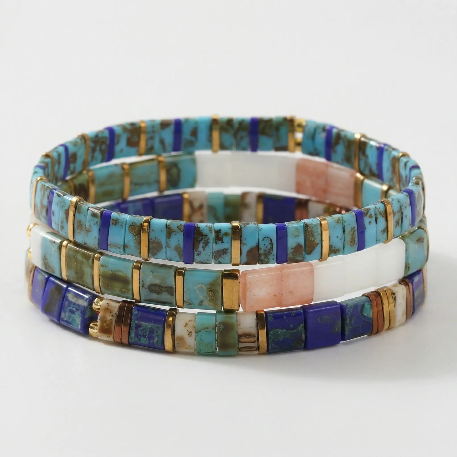 Tris Azzurra - Bracciali di Perline