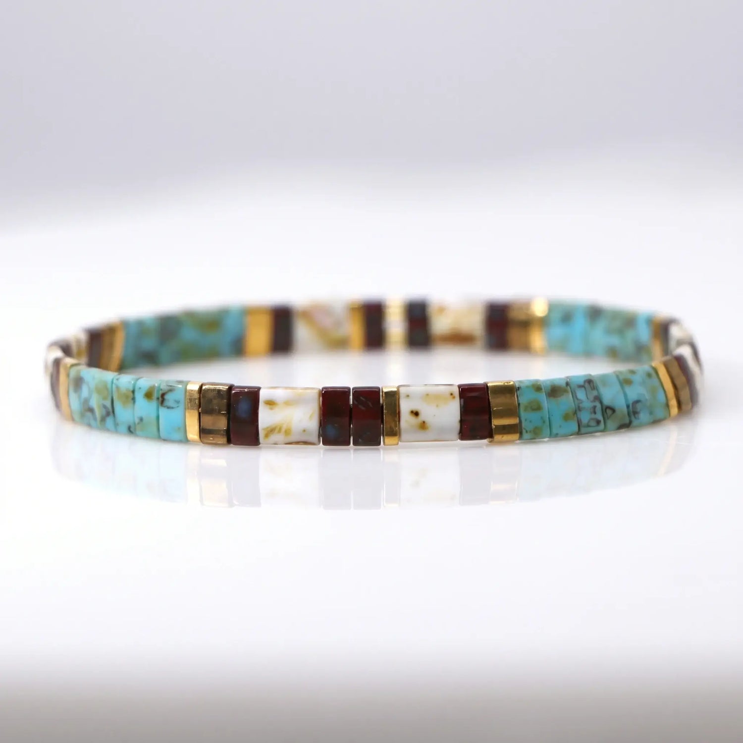 Bracciale Tsubaki – Camelia Rossa e Turchese