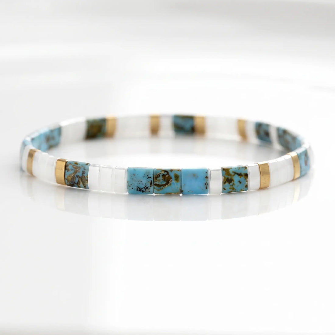 Bracciale Suiren – Ninfea Bianca e Turchese
