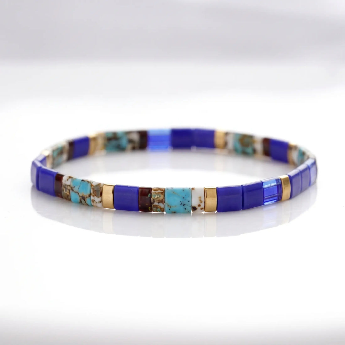 Bracciale Kikyō – Campanula Blu Cobalto e Oro