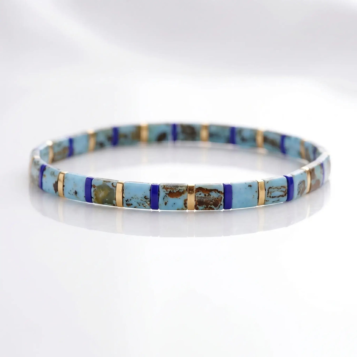 Bracciale Nemophila – Cielo Turchese e Oro