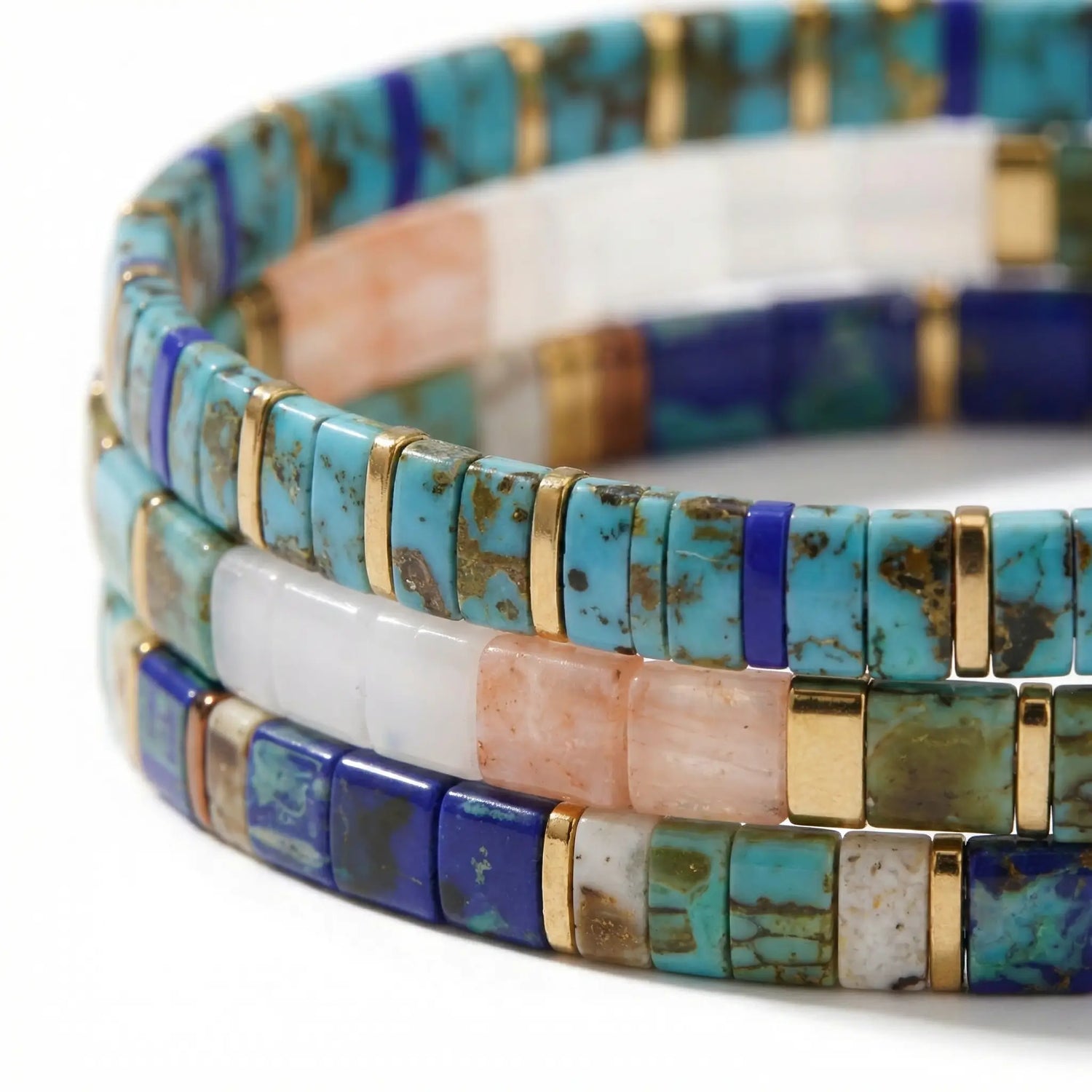 Tris Azzurra - Bracciali di Perline